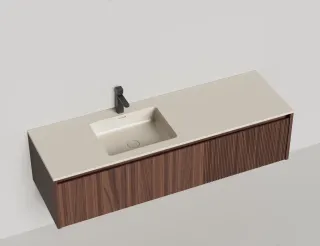 Подвесная тумба Salini Domino 27D216IN 160см шпон под встраиваемую раковину