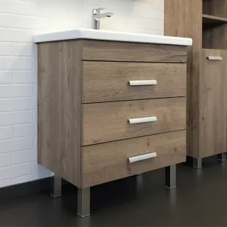 Тумба-умывальник Comforty Никосия 70Н дуб темный с раковиной Como 70