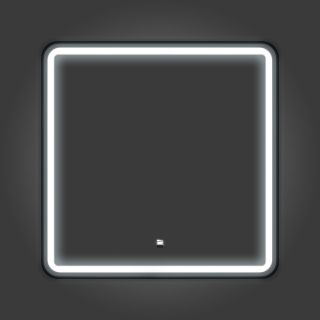 Зеркало Comforty в черной алюминиевой раме 80 см для ванной комнаты Ситара-80, LED-подсветка, бесконтактный сенсор, антизапотевание