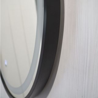 Зеркало Comforty в черной алюминиевой раме Comforty Лея-60 LED-подсветка, бесконтактный сенсор антизапотевание