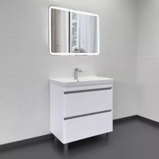 Тумба-умывальник Comforty напольная Валдай-80Н белая матовая с раковиной Comforty 4480