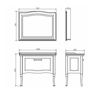 Зеркало Comforty Павия 100 белый глянец