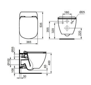 Подвесной унитаз Ideal Standard Tesi T007901 (без крышки)