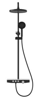 Душевая стойка Berges Morans 075002 с изливом и термостатом чёрный матовый