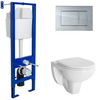 Комплект Berges 4в1 042429: инсталляция ATOM410 кнопка хром глянец унитаз Gamma сиденье микролифт