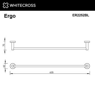 Полотенцедержатель WHITECROSS Ergo ER2252BL 60 см чёрный матовый