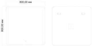 Зеркало с подсветкой Art&Max Elegant 80см AM-Ele-800-800-DS-F