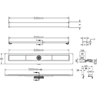Душевой лоток Berges Wasserhaus C1 Brise 090030 50 Матовый хром