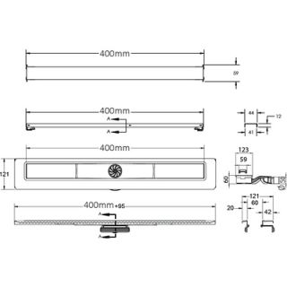 Душевой лоток Berges Wasserhaus C1 Brise 090129 40 Матовый хром