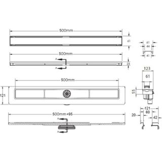 Душевой лоток Berges Wasserhaus B1 Keramik 091016 50 Хром глянец