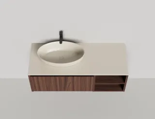 Подвесная тумба Salini Domino 27D212A 120см шпон с открытой полкой