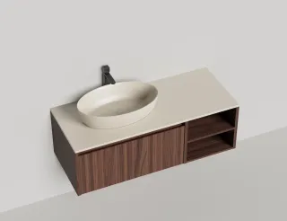 Подвесная тумба Salini Domino 27D212A 120см шпон с открытой полкой