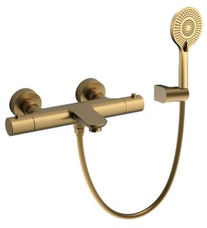 Смеситель для ванны Raiber Graceful RPG-008 с термостатом золото матовое