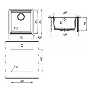 Кухонная мойка Florentina Вега 360 чёрный
