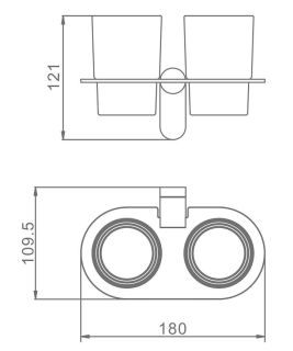 Стакан для ванной комнаты Raglo R300.08 двойной хром
