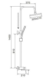 Душевая стойка Shevanik S6826H чёрный