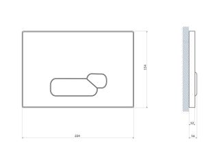 Клавиша смыва Cersanit Actis BU-ACT/Cg хром