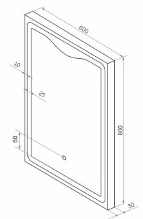 Зеркало с подсветкой Continent Amaze ЗЛП481 с сенсорным выключателем 60см