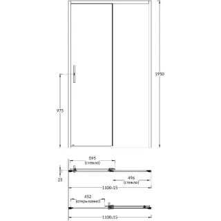 Душевая дверь Kerama Marazzi Vetro VE.110.SD.CR 110 см стекло прозрачное профиль хром