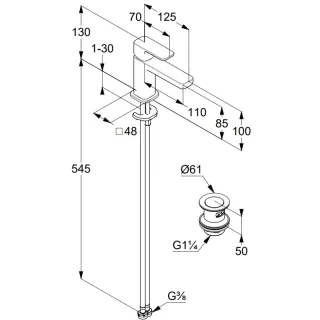 Смеситель для раковины Kludi Renon 422675375 белый матовый