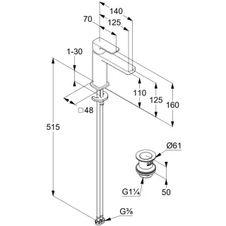 Смеситель для раковины Kludi Renon 422895375 белый матовый