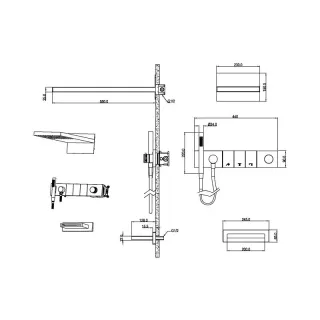 Душевой комплект Boheme Zodiac 132-2-GM оружейная сталь