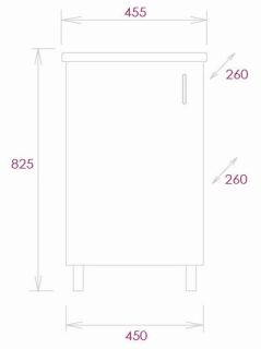 Напольная тумба под раковину Onika Тимбер 104508 45см белый матовый/дуб сонома