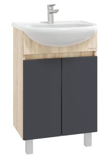 Напольная тумба под раковину Onika Милтон 105037 50см серый/дуб сонома