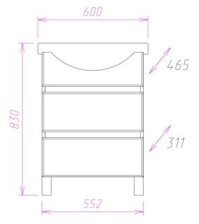 Напольная тумба под раковину Onika Элита 106120 60см белый