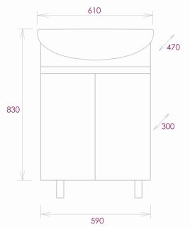 Напольная тумба под раковину Onika Милтон 106146 60см белый