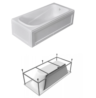 Акриловая ванна Parly Ortiz СТ 10818 с каркасом без экрана 160x70 см