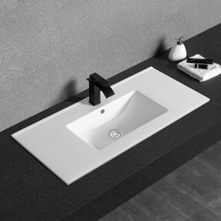 Раковина  CeramaLux YJ-803-100 белая 101.5 см