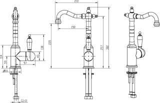 Смеситель для раковины Boheme Medici Ripresa бронза 302