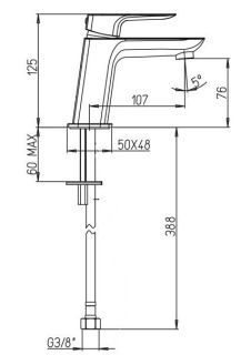 Смеситель для раковины Paini Nove 09YO205 чёрный