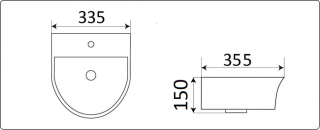 Раковина-чаша CeramaLux 78370 белая 33.5 см