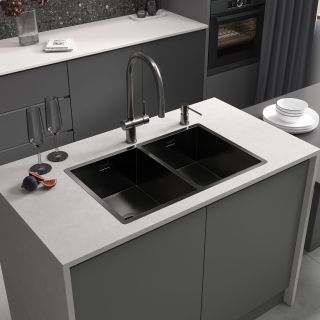 Смеситель для кухни Reflexion Lago RX9904BL оружейная сталь