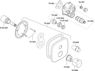 Встраиваемый смеситель для душа Kludi Ameo с термостатом хром 418350575