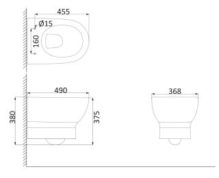 Унитаз напольный Creo Brest BR1002R+BR1003+BR1001