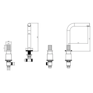 Встраиваемый смеситель для раковины Boheme Elegante 152-G-EL золото
