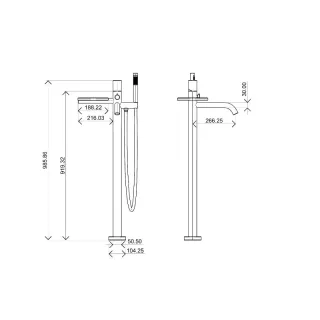 Напольный смеситель для ванны Boheme Stick Touch 129-BRB.2 брашированная бронза