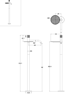 Напольный смеситель для раковины Boheme Stick Touch 120-GG.2 золото