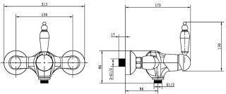 Смеситель для душа Boheme Crystal золото 284-CRST