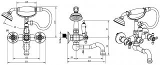 Смеситель для ванны Boheme Flora бронза 313-FL