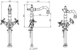 Смеситель для раковины Boheme Satine золото 292-ST
