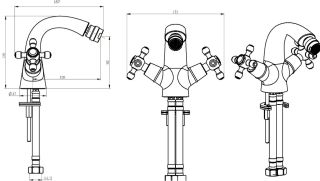 Смеситель для биде Boheme Imperiale Presente золото 336
