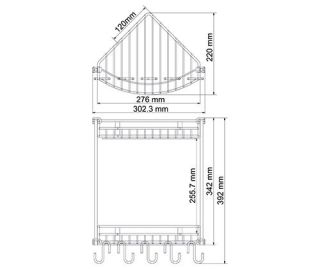Wasserkraft K-1222 Полка металлическая двойная  угловая