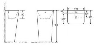 Раковина  CeramaLux G-302 белая 44 см