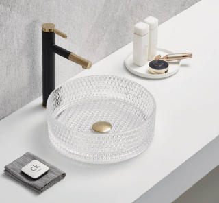 Раковина  CeramaLux GL01 прозрачная 36 см