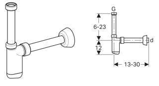 Сифон пластик CeramaLux 170.103.11.1 для раковины