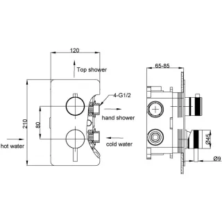 Встраиваемый смеситель для душа Boheme Cell 135-2-CR 2-х проходной хром